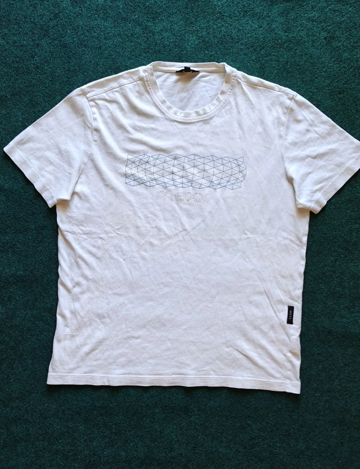 Mexx  -  Men's White T-Shirt Geometric Honeycomb