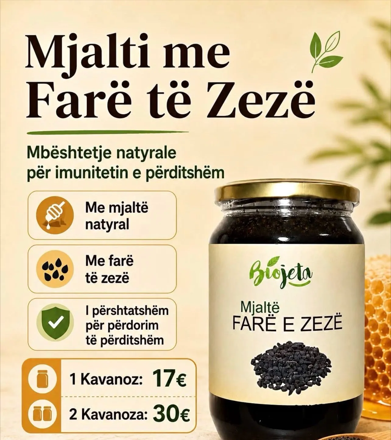 Mjaltë me fara te Zeza
