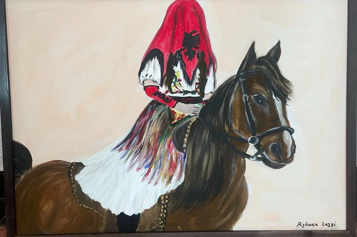 Pikturë në pelhurë .E punuar me acryl