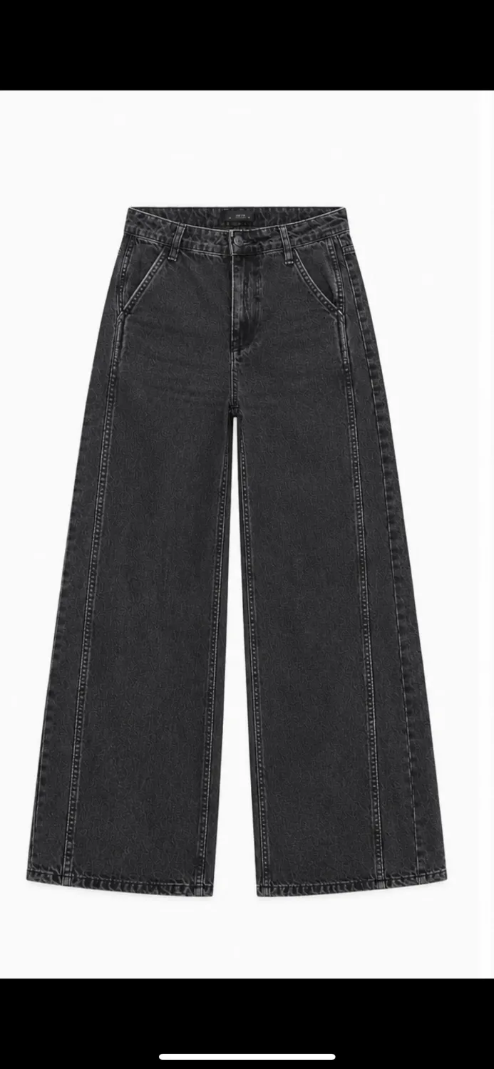 Pantollona farmerke Gri ZARA